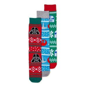 Star Wars Men's Holiday Crew Socks, 3-Pack